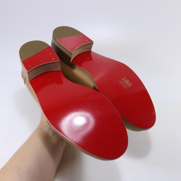 Lock Me Moc Flat Calf Tan Nude Leather classic turnlock loafers D570 - Picture 11 of 12